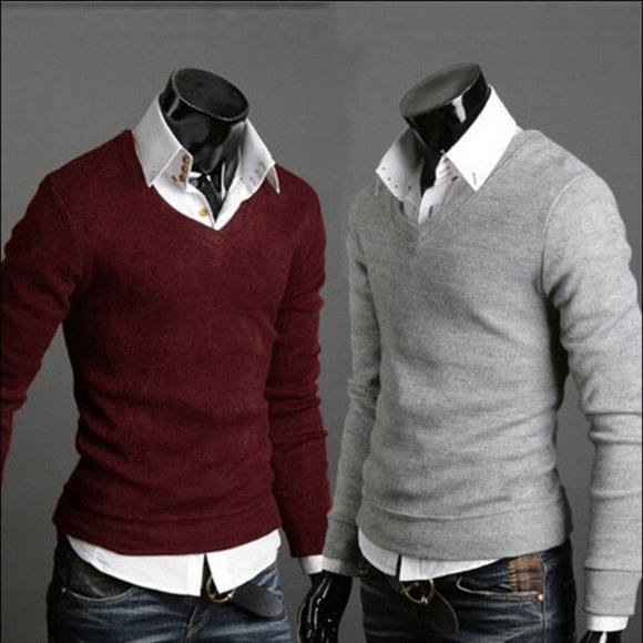 Male Sweaters Men Best Style V Neck Mens Sweaters - Picture 1 of 3